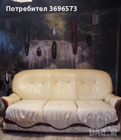 Продавам кожен диван, снимка 1 - Дивани и мека мебел - 46295798