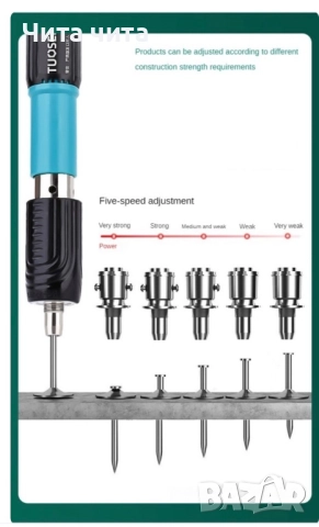 Ръчен пистолет за стоманени пирони пистолет за нитове инструмент за бетонна стена, снимка 5 - Куфари с инструменти - 52500193