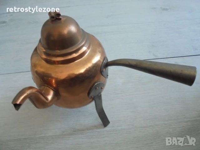 № 8184 стар метален / меден чайник  , снимка 5 - Други ценни предмети - 51368530