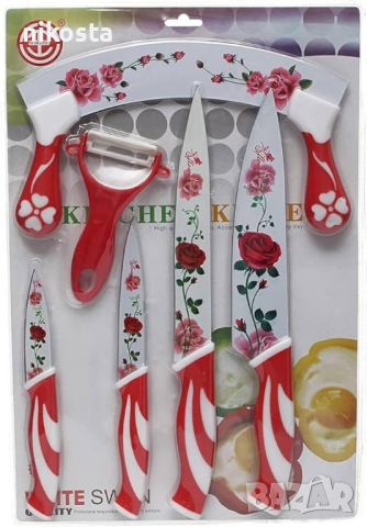 Комплект ножове 6в1, снимка 5 - Прибори за хранене, готвене и сервиране - 44997269