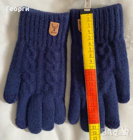 Топли дебели ръкавички сини и черни., снимка 2 - Ръкавици - 52374092
