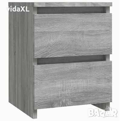 vidaXL Нощно шкафче, сив сонома, 30x30x40 см, инженерно дърво（SKU:815329