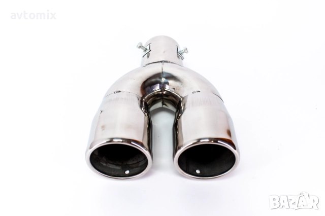 Накрайник за ауспух, двоен, неръждаема стомана, снимка 2 - Аксесоари и консумативи - 51816193