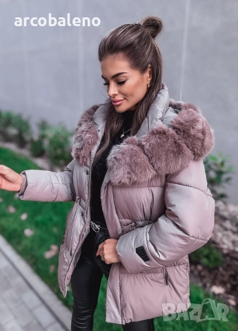 Дамско ватирано бежово яке , снимка 6 - Якета - 52255392