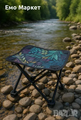 Преносима сгъваема табуретка за къмпинг, туризъм, риболов, плаж, снимка 4 - Къмпинг мебели - 50031627