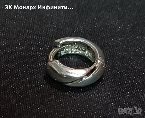 Сребърна обеца, снимка 3 - Обеци - 48513492
