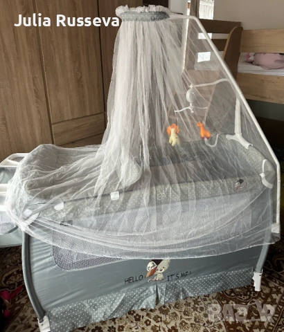 Бебешка кошара Lorelli Sleep`N`Dream Plus 2 нива Grey Bear