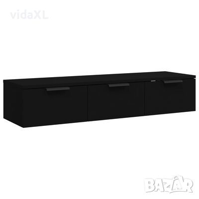 vidaXL Стенен шкаф, черен, 102x30x20 см, инженерно дърво(SKU:811404, снимка 1 - Шкафове - 45538412