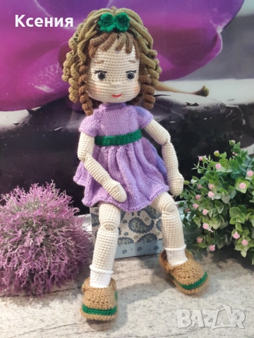 Плетена играчка Кукла ДАША, Ръчно изработена, Перфектен подарък, снимка 2 - Плюшени играчки - 52510348