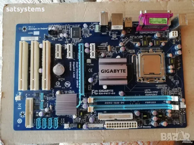  Дънна платка Gigabyte GA-P41T-D3 Socket 775 CPU+FAN+RAM, снимка 3 - Дънни платки - 47891782