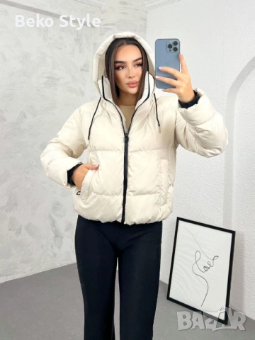 Дамско късо яке налично в черно бежаво и розоро, снимка 5 - Якета - 52177934