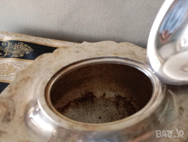 Посребрена кана за кафе,чай арт деко, снимка 4 - Други ценни предмети - 52533318