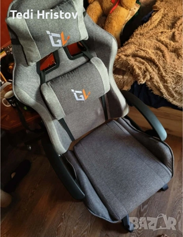 Ергономичен геймърски офис стол с лумбална и шийна опора – комфорт за игра и работа без умора, снимка 6 - Столове - 53145732