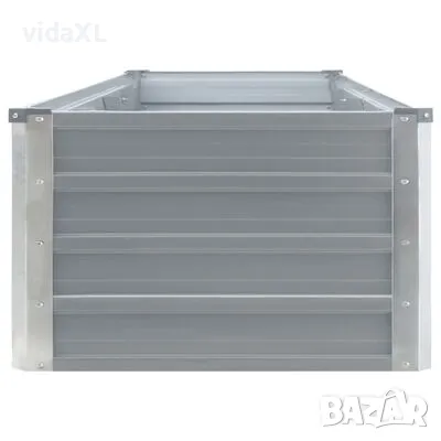 vidaXL Градинска висока леха поцинкована стомана 320x40x45 см сива（SKU:47052）, снимка 4 - Други - 48510908