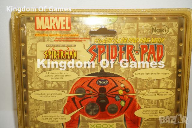 Чисто Нов Рядък Колекционерски Оригинален Джойстик Naki Marvel Spider-man Spider-Pad за Xbox, снимка 16 - Аксесоари - 43597178