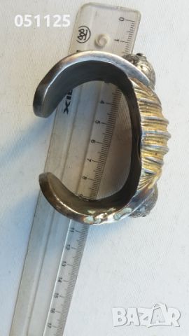 сребърна възрожденска гривна рогатка с позлата , снимка 9 - Антикварни и старинни предмети - 45221898