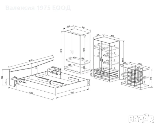 Спален комплект Сити 7062, снимка 3 - Спални и легла - 49919479