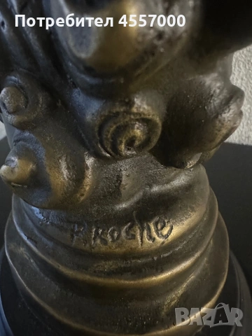 Антикварна бронзова скулптура „Арт Нуво“ – подпис Pierre Roche (30 см), снимка 4 - Антикварни и старинни предмети - 53087519