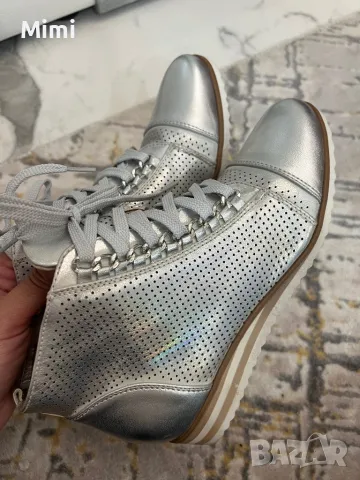 Нови!!!Перфорирани боти сребристи 38, снимка 11 - Дамски боти - 50424429