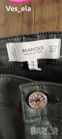 MANGO черен промазан панталон/дънки , снимка 3 - Дънки - 53662462