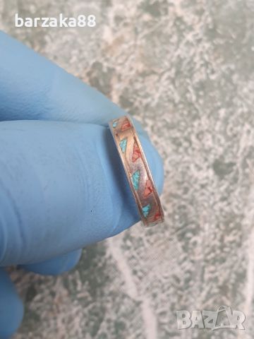 Сребърен пръстен Халка с Тюркоаз мозайка