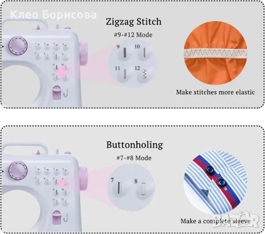 Мини шевна машина с 12 различни вида шевове SM-505A, снимка 7 - Други стоки за дома - 49251105