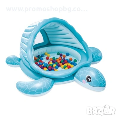 Детски надуваем басейн със сенник INTEX Костенурка, 218 х 206 х 97 см, снимка 3 - Надуваеми играчки - 54269160