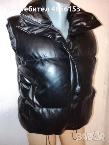 НОВ ! ЕЛЕК от ЕКО КОЖА с подплата - размери М и L, снимка 2 - Елеци - 52924020