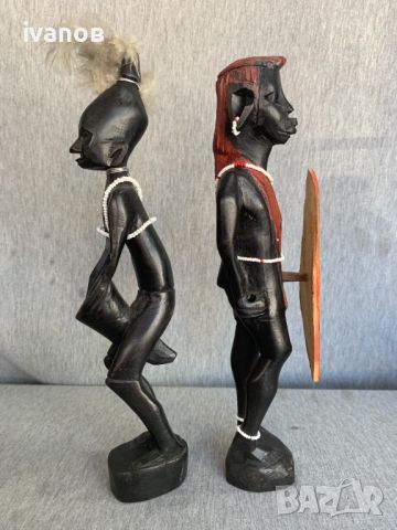 дървени африкански фигури статуетки , снимка 6 - Статуетки - 45268354