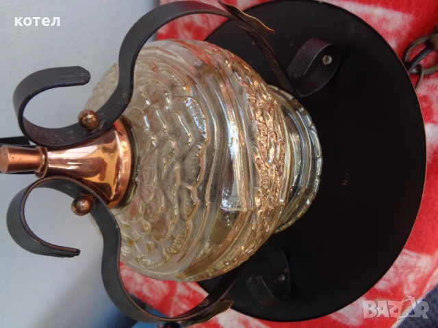 Продавам полилей / абажур ,  ковано желязо , снимка 4 - Полилеи - 50564608