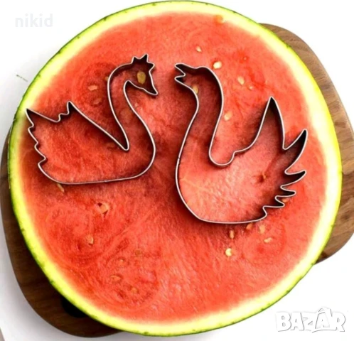 2 бр лебед лебеди метална форма резец за тесто фондан сладки бисквитки, снимка 2 - Форми - 50814887