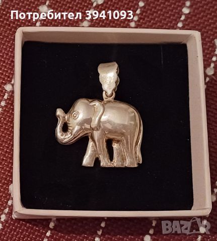 Сребърна висулка слонче , снимка 1 - Колиета, медальони, синджири - 45753624