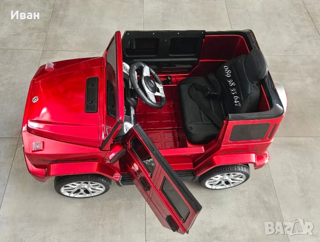 ПОСЛЕДНИ 2 БР!ТОП ЦЕНА!НОВО!Акумулаторен джип Mercedes G63 AMG с 12V батерия,EVA гуми,металик, снимка 11 - Електрически играчки - 51187648