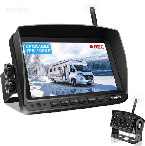 URVOLAX Безжична камера за заден ход: 7-инчов монитор IP69K Водоустойчива автомобилна камера