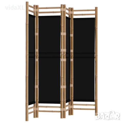 vidaXL Сгъваема 4-панелна преграда за стая 160 см бамбук и платно(SKU:350628, снимка 1 - Паравани - 46153050
