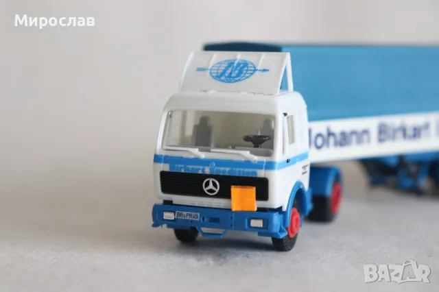 HERPA 1:87 H0 MERCEDES BENZ КАМИОН TIR МОДЕЛ КОЛИЧКА, снимка 4 - Колекции - 49651090