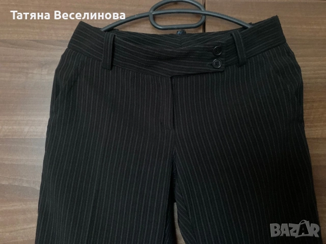 Дамски елегантен панталон на райета с ръб, снимка 5 - Панталони - 53918362