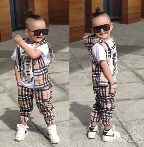 Детски комплект за момче 3 части  на едро burberry