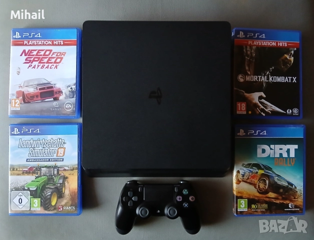 PlayStation 4 slim,с 4 игри