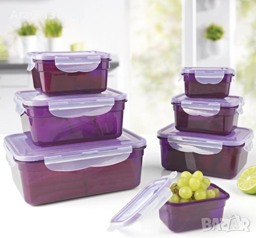 Gourmetmaxx Klick-It кутии за съхранение на храна – комплект, лилави