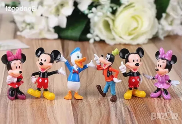 Лот 6 броя фигурки Мини и Мики Маус подходящи за торта Mickey Maus Minnie Maus Donald Duck, снимка 1 - Фигурки - 47568735