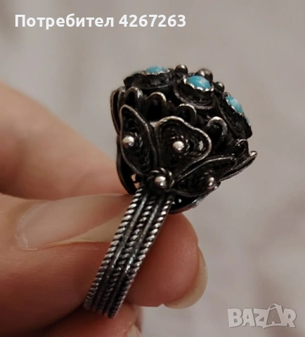 Сребърен пръстен корона Царство България, снимка 5 - Пръстени - 50986412