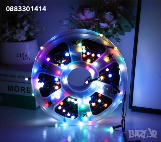 Водоустойчиви Коледни Led лампички  50 метра  240 светлини, снимка 5 - Лед осветление - 52489612