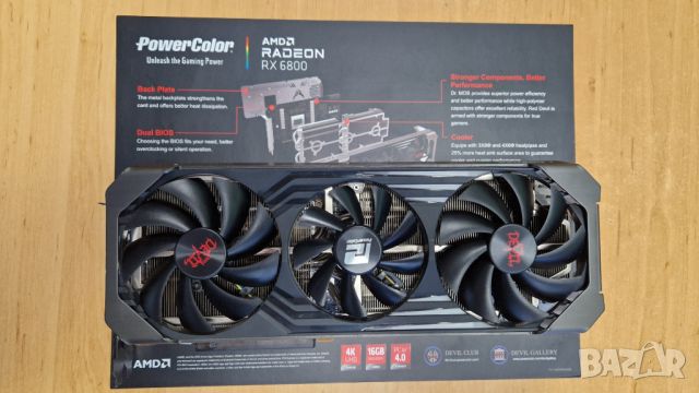 Видео карта PowerColor Radeon RX 6800 16GB Red Devil OC Limited Edition - AXRX-6800-16GBD6-2DHCE/OC, снимка 3 - Видеокарти - 45094466