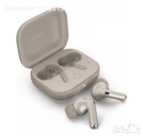 Безжични слушалки Motorola - Moto Buds+, TWS, ANC, бежови, снимка 4 - Bluetooth слушалки - 47994336