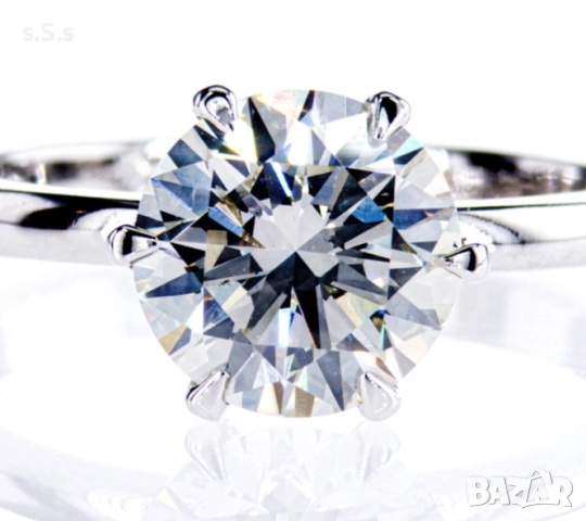 Дамски пръстен с огромен 💯 % ЕСТЕСТВЕН диамант 2,01 карата.СЕРТИФИКАТ , снимка 2 - Пръстени - 49108536