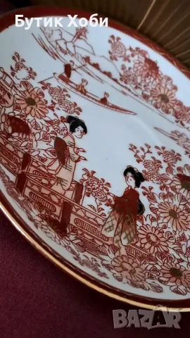 Чашка и чинийка от костен порцелан , снимка 5 - Антикварни и старинни предмети - 49747484