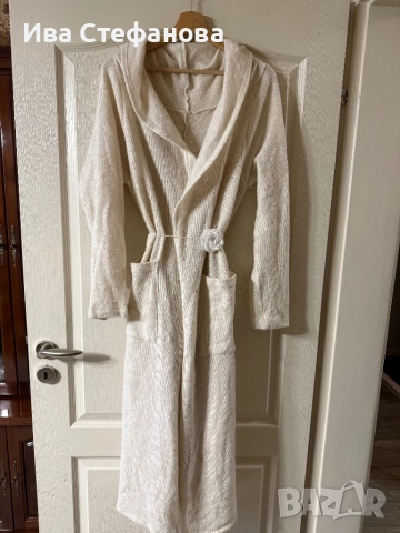 Разкошна бяла екрю дълга елеганта памук памучна жилетка универсален one size размер, снимка 5 - Жилетки - 52584221