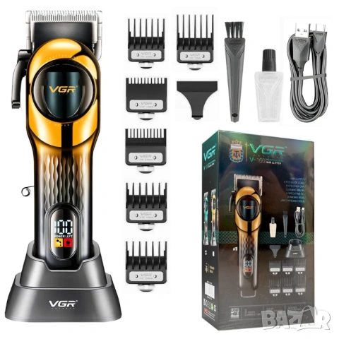 VGR V-166 – Професионална машинка за подстригване GREEN / GOLD, снимка 2 - Машинки за подстригване - 54142196