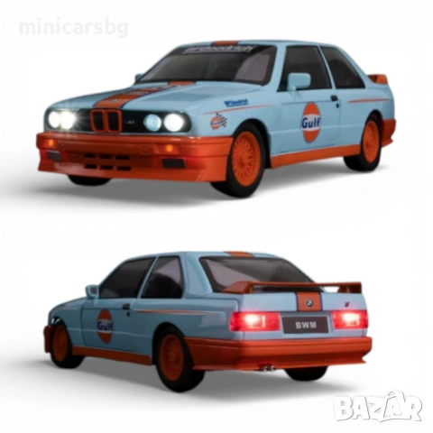 Метални коли: BMW GULF E30 M3 1:24 (Diecast), снимка 3 - Колекции - 53599532
